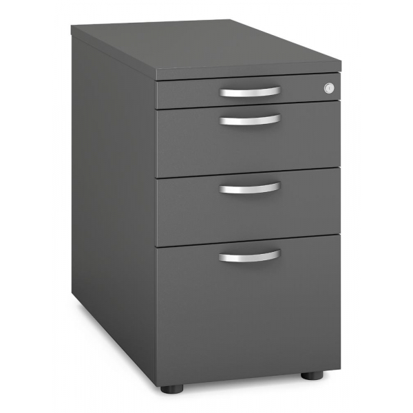 Deskin Standcontainer 333373, anthrazit, 3 Schubladen, Holz, abschließbar  Deskin