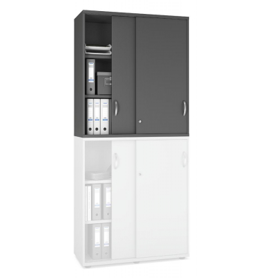 Aufsatzschrank MULTI M pro 333273, abschlie&szlig;bar, 2x3 OH, anthrazit, 100x111x42cm (BxHxT)