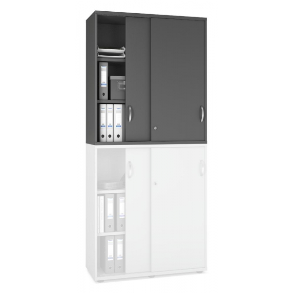Deskin Aufsatzschrank MULTI M pro 333273, abschließbar, 2x3 OH, anthrazit, 100x111x42cm (BxHxT)  Deskin