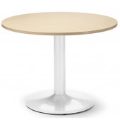 Konferenztisch 295367, 73,5cm (H), 100x100cm (BxT), 5 Personen, rund, ahorn / weiß