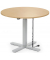Sitz-Steh-Schreibtisch MODUL Monos&auml;ule, elektrisch h&ouml;henverstellbar, 71,5-120,5cm (H), 100x80cm (BxT), rund, buche / silber