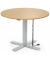 Sitz-Steh-Schreibtisch MODUL Monosäule, elektrisch höhenverstellbar, 71,5-120,5cm (H), 100x80cm (BxT), rund, buche / silber