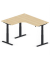 Sitz-Steh-Schreibtisch Jumbo Multi M, elektrisch höhenverstellbar, 65-130cm (H), 180x160cm (BxT), L-Form, buche / schwarz