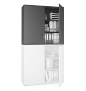 Aufsatzschrank MULTI M pro 333175, abschlie&szlig;bar, 2x3 OH, anthrazit, 120x111x42cm (BxHxT)