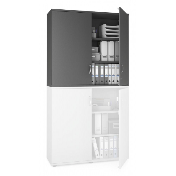 Deskin Aufsatzschrank MULTI M pro 333175, abschließbar, 2x3 OH, anthrazit, 120x111x42cm (BxHxT)  Deskin