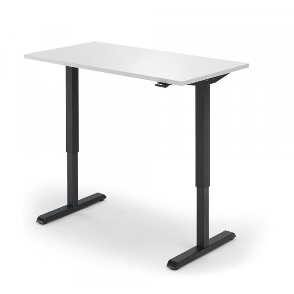 4255704313970 - Sitz-Steh-Schreibtisch 330481 elektrisch höhenverstellbar 65-130cm (H) 120x65cm (BxT) rechteckig weiß   schwarz 42557043139