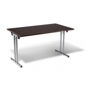 Klapptisch MODUL, 160x80cm (BxT), 72cm (H), Holz, rechteckig, nussbaum dunkel / chrom