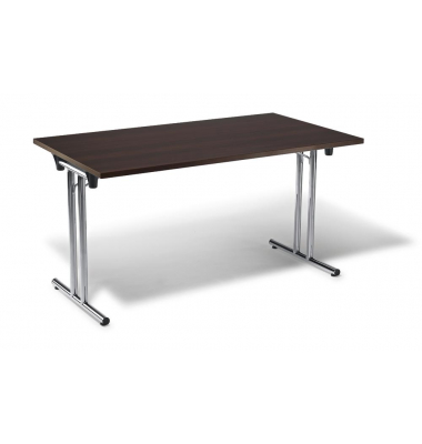 Klapptisch MODUL, 160x80cm (BxT), 72cm (H), Holz, rechteckig, nussbaum dunkel / chrom