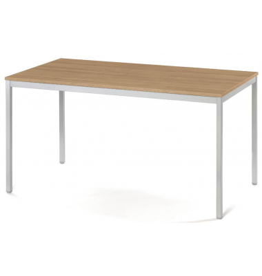 Konferenztisch MODUL, 72,8cm (H), 160x80cm (BxT), 6 Personen, rechteckig, nussbaum / silber