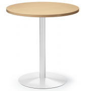Konferenztisch 295356, 72cm (H), 70x70cm (BxT), 3 Personen, rund, buche / weiß