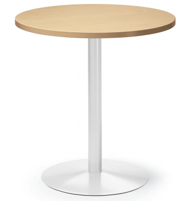 Konferenztisch 295356, 72cm (H), 70x70cm (BxT), 3 Personen, rund, buche / weiß