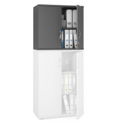 Aufsatzschrank MULTI M pro 333165, abschlie&szlig;bar, 2 OH, anthrazit, 80x75x42cm (BxHxT)