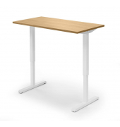 Sitz-Steh-Schreibtisch, elektrisch h&ouml;henverstellbar, 71,5-120,5cm (H), 120x65cm (BxT), rechteckig, buche / wei&szlig;
