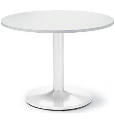 Konferenztisch MODUL, 73,5cm (H), 100x100cm (BxT), 5 Personen, rund, wei&szlig; / wei&szlig;