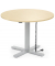Sitz-Steh-Schreibtisch MODUL Monosäule, elektrisch höhenverstellbar, 71,5-120,5cm (H), 100x80cm (BxT), rund, ahorn / silber