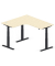 Sitz-Steh-Schreibtisch Jumbo Multi M, elektrisch h&ouml;henverstellbar, 65-130cm (H), 180x160cm (BxT), L-Form, ahorn / schwarz