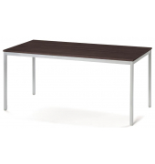 Konferenztisch 332093, 72,8cm (H), 120x60cm (BxT), 6 Personen, rechteckig, nussbaum dunkel / silber