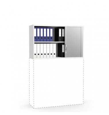 Aufsatzschrank MULTI M pro 294457, abschlie&szlig;bar, 2x2 OH, wei&szlig;/alusilber, 120x75x42cm (BxHxT)