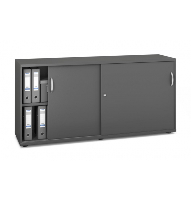 Schiebet&uuml;renschrank MULTI M pro 333253, abschlie&szlig;bar, 2x2 OH, anthrazit, 160x78x42cm (BxHxT)