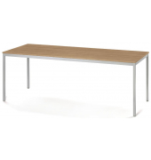 Konferenztisch MODUL, 72,8cm (H), 180x80cm (BxT), 8 Personen, rechteckig, nussbaum / silber