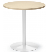 Konferenztisch MODUL, 72cm (H), 70x70cm (BxT), 3 Personen, rund, ahorn / wei&szlig;