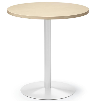 Konferenztisch MODUL, 72cm (H), 70x70cm (BxT), 3 Personen, rund, ahorn / wei&szlig;