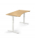 Sitz-Steh-Schreibtisch Cockpit MULTI M, elektrisch höhenverstellbar, 65-130cm (H), 200x90cm (BxT), Cockpitform, buche / weiß