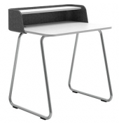 Sekretär secretair home SH10WS-RE041, 91cm (H), 82,4x61,2cm (BxT), rechteckig, weiß / chrom