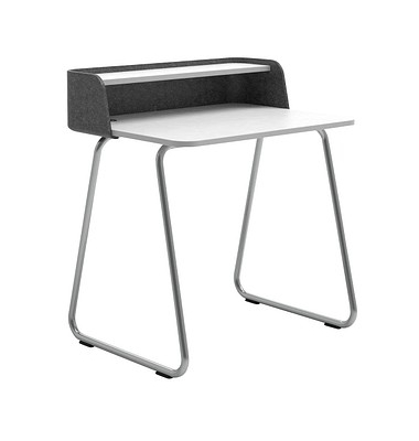 Sekretär secretair home SH10WS-RE041, 91cm (H), 82,4x61,2cm (BxT), rechteckig, weiß / chrom