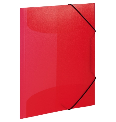 Sammelmappe Transluzent -Designserie 19504, A4 rot transluzent, 0,4cm - 2cm F&uuml;llh&ouml;he, Polypropylen (PP)