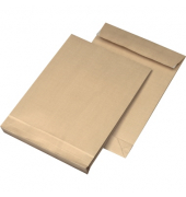 Faltentaschen Ormypack 30007414, B4, ohne Fenster, 40mm-Falte, haftklebend, 125g, braun