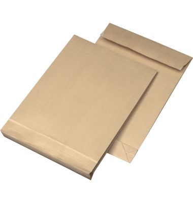 Faltentaschen Ormypack 30007414, B4, ohne Fenster, 40mm-Falte, haftklebend, 125g, braun Faltentaschen Ormypack 30007414, B4, ohne Fenster, 40mm-Falte, haftklebend, 125g, braun