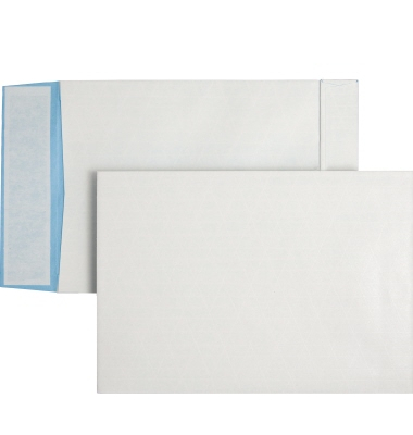 Faltentaschen Posthorn 00014347, C4, ohne Fenster, 38mm-Falte, haftklebend, 140g, weiß/blau