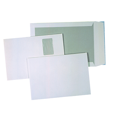 Versandtaschen 00014608 mit Papprückwand, B4, ohne Fenster, haftklebend, 120g, weiß
