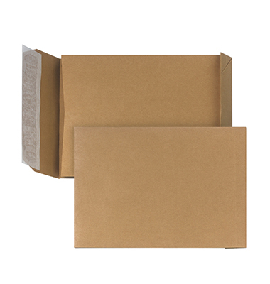 Faltentaschen Posthorn 00014061, B5, ohne Fenster, 30mm-Falte, haftklebend, 110g, braun