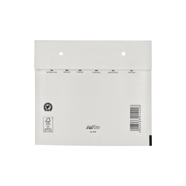 4026283054222 - Luftpolstertaschen AirPro W-CD 00012207 innen 180x165mm haftklebend + Lochung für Klammer weiß 4026283054222 100 Stück