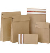 Faltentaschen E-Commerce Mailer 00069116, Sonderformat, ohne Fenster, haftklebend, 100mm-Falte, reißfest, 110g, braun