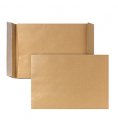 Faltentaschen Posthorn 00470329, C4, ohne Fenster, 40mm-Falte, haftklebend, 130g, braun