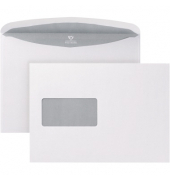Versandtaschen Posthorn Trapez 02540148, lange Seite offen, C5, mit Fenster, nassklebend, 80g, weiß
