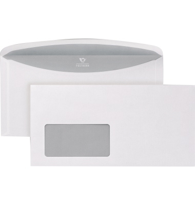 Kuvertierhüllen 3000 02526177, Din Lang+ (C6/5), 229x114mm, mit Fenster, nassklebend, 75g, weiß