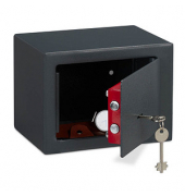 Tresor 10027255_709 6 l 2,8kg grau mit Doppelbartschloss Stahl