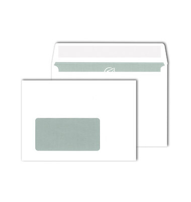 Briefumschlag 30005378, C6,mit Fenster, mit Fenster, haftklebend, 80g, weiß