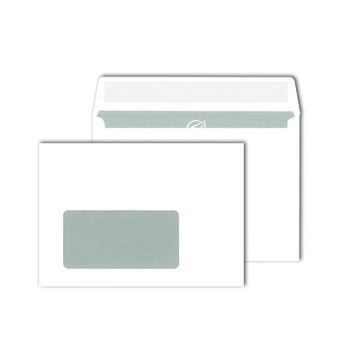 Briefumschlag 30005378 C6,mit Fenster mit Fenster haftklebend 80g weiß