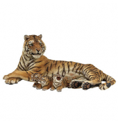 50156 Liegende Tigerin mit Babys Spielfigur