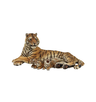50156 Liegende Tigerin mit Babys Spielfigur