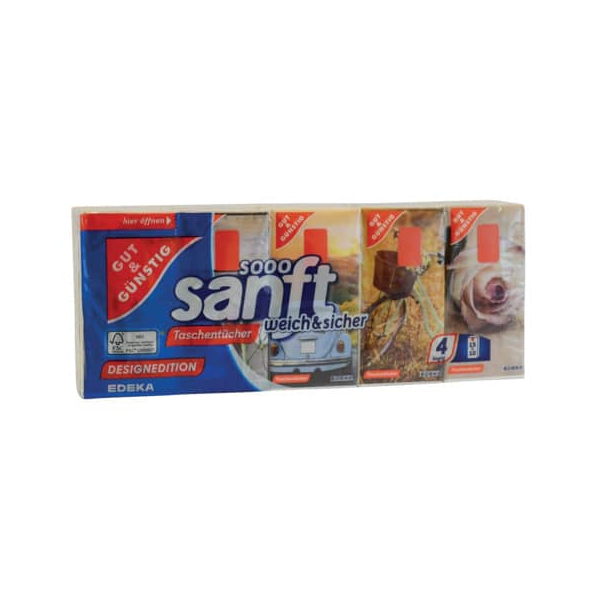 4311501756379 - Taschentücher 5377583002 sanft weich & sicher - Designedition 4-lagig 21x21cm 4311501756379 150 Stück
