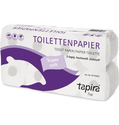 Toilettenpapier Top 71611, 3-lagig, hochwei&szlig;, 250 Blatt / Rolle,
