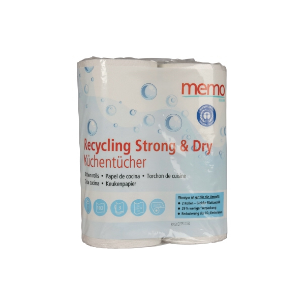 4039468025443 - Küchenrollen Recycling Strong & Dry H2171 3-lagig weiß Rolle à 102 Blatt 4039468025443 2 Stück
