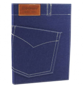 Notizbuch 1350104-18, Jeans, blau, A5, kariert, 80g, 96 Blatt / 192 Seiten