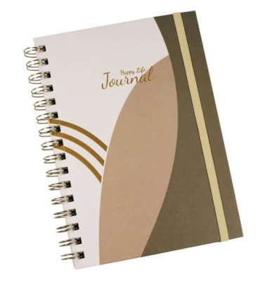 Notizbuch 1348104-06, Happy Life, gr&uuml;n, A5, kariert, 80g, 100 Blatt / 200 Seiten